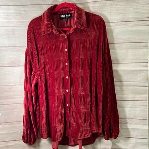 Red Velvet tiered knit top by White Birch Black label Sz S